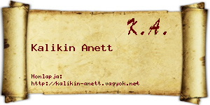 Kalikin Anett névjegykártya